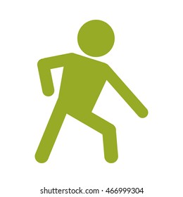 flat design man pictogram leaning icon vector illustration
