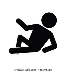 flat design man pictogram raising hand icon vector illustration