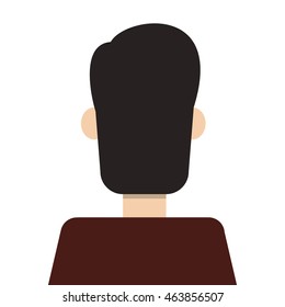 flat design man rearview icon vector illustration