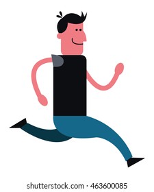 flat design man running icon vector illustration