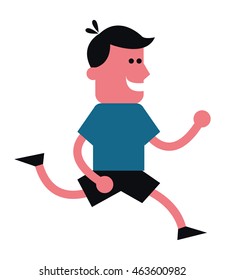 flat design man running icon vector illustration