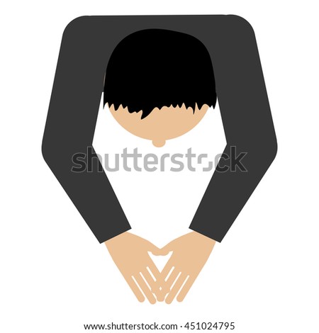 flat design man sitting topview icon vector illustration