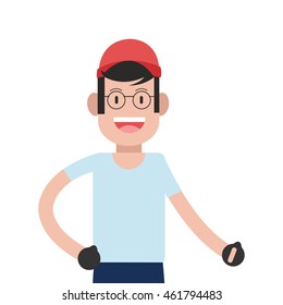 flat design man standing icon vector illustration