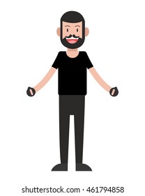 flat design man standing icon vector illustration