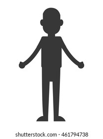 flat design man standing silhouette icon vector illustration