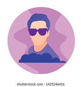 flat design man, vector illustration with gradient colour