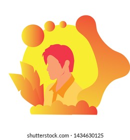 flat design man, vector illustration with gradient colour