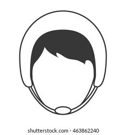 flat design man wearing helmet icon vector illustration