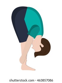 flat design man in yoga pose icon vector illustration