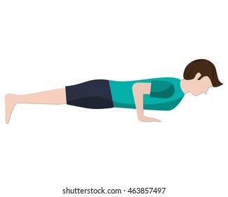 flat design man in yoga pose icon vector illustration