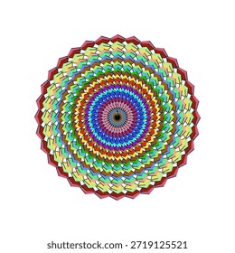 Design plano ilustração mandala, vetor escalável, cores vibrantes, padrões simétricos