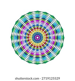 Flat design mandala illustration, scalable vector, vibrant colors, symmetrical patterns