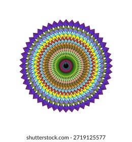 Mandala de design plano com cores vibrantes, padrões florais vetoriais escaláveis ideais para decoração.