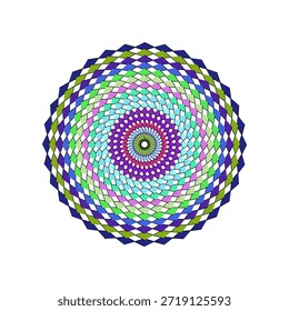 Flaches Design Mandala mit lebendigen Farben, skalierbarer Vektor für Druck und digitale Nutzung