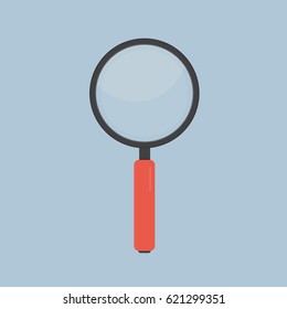 Flat Design of Mangnifying Glass Vector Illustration