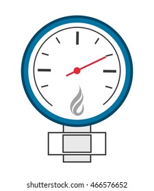 flat design manometer or pressure gauge icon vector illustration