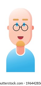 Flat design man's avatar. Soft color man  portrait. 