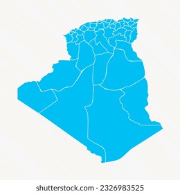 Flat Design Map of Algeria With Details, can be used for business designs, presentation designs or any suitable designs.