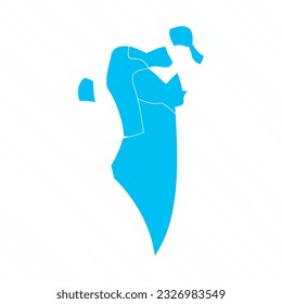 Flat Design Map of Bahrain With Details, can be used for business designs, presentation designs or any suitable designs.