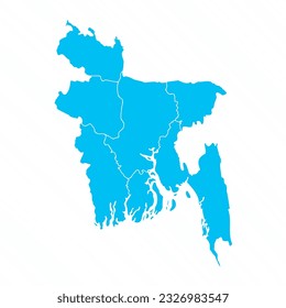 Flat Design Map of Bangladesh With Details, can be used for business designs, presentation designs or any suitable designs.