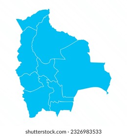 Mapa plano de diseño de Bolivia con detalles, puede ser utilizado para diseños de negocios, presentaciones o cualquier diseño adecuado.