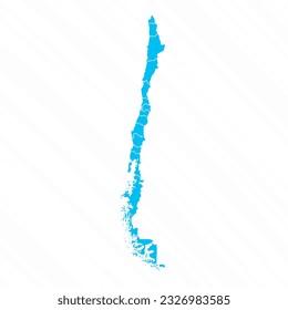Flat Design Map of Chile With Details, can be used for business designs, presentation designs or any suitable designs.