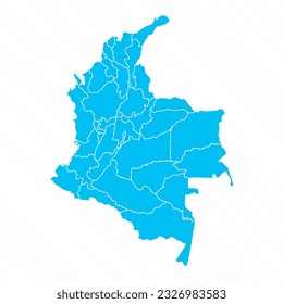 Flat Design Map of Colombia With Details, can be used for business designs, presentation designs or any suitable designs.