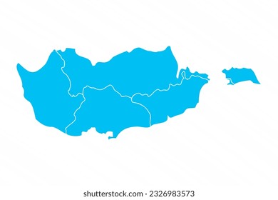 Flat Design Map of Cyprus With Details, can be used for business designs, presentation designs or any suitable designs.