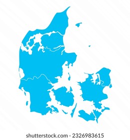 Flat Design Map of Denmark With Details, can be used for business designs, presentation designs or any suitable designs.