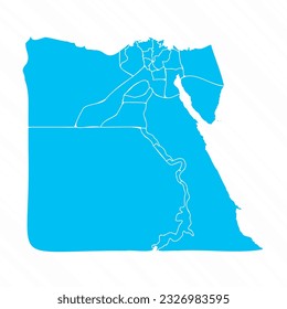 Flat Design Map of Egypt With Details, can be used for business designs, presentation designs or any suitable designs.