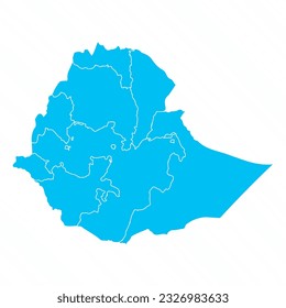 Flat Design Map of Ethiopia With Details, can be used for business designs, presentation designs or any suitable designs.
