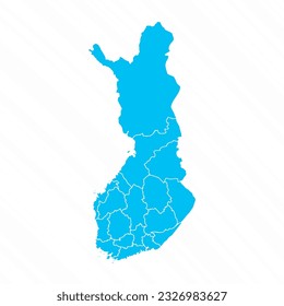 Flat Design Map of Finland With Details, can be used for business designs, presentation designs or any suitable designs.