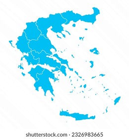 Flat Design Map of Greece With Details, can be used for business designs, presentation designs or any suitable designs.