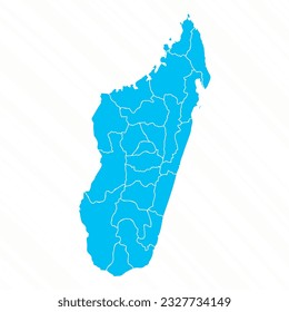 Flat Design Map of Madagascar With Details, can be used for business designs, presentation designs or any suitable designs.