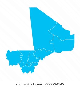 Flat Design Map of Mali With Details, can be used for business designs, presentation designs or any suitable designs.