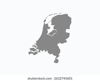 Flat Design Map of the Netherlands – Vector Graphic for Print and Web (may contain provinces)