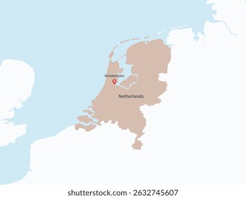 Flat Design Map of the Netherlands – Vector Graphic for Print and Web (may contain provinces)