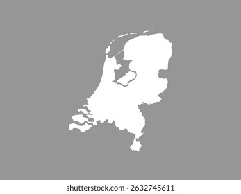 Flat Design Map of the Netherlands – Vector Graphic for Print and Web (may contain provinces)