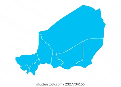 Flat Design Map of Niger With Details, can be used for business designs, presentation designs or any suitable designs.