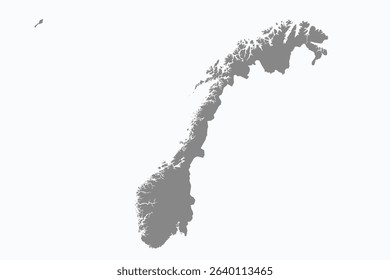 Flat Design Map of the NORWAY – Vector Graphic for Print and Web (may contain provinces)