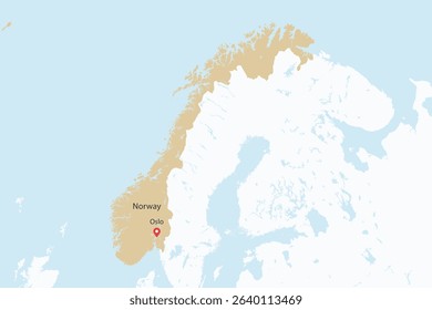 Flat Design Map of the NORWAY – Vector Graphic for Print and Web (may contain provinces)