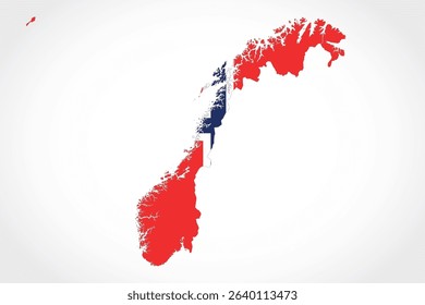Flat Design Map of the NORWAY – Vector Graphic for Print and Web (may contain provinces)