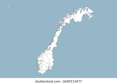 Flat Design Map of the NORWAY – Vector Graphic for Print and Web (may contain provinces)