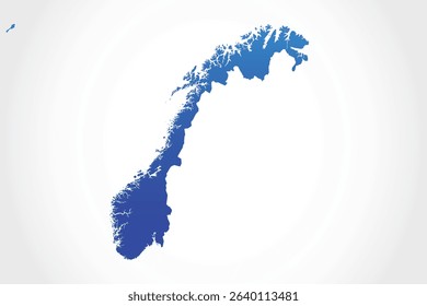 Flat Design Map of the NORWAY – Vector Graphic for Print and Web (may contain provinces)