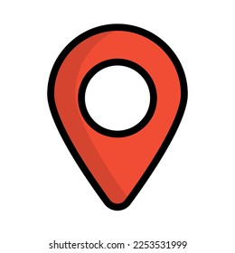 Flat design map pin icon. Map location and GPS sign. Vector.