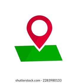 Mapa de diseño plano e iconos de los pines de mapa. Ubicación e icono GPS. Vector.