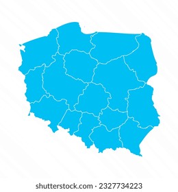 Flat Design Map of Poland With Details, can be used for business designs, presentation designs or any suitable designs.