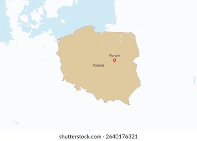 Flat Design Map of the POLAND – Vector Graphic for Print and Web (may contain provinces)
