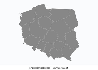 Flat Design Map of the POLAND – Vector Graphic for Print and Web (may contain provinces)