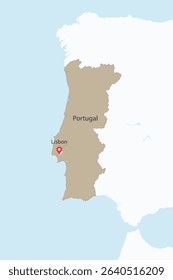 Flat Design Map of the PORTUGAL – Vector Graphic for Print and Web (may contain provinces)